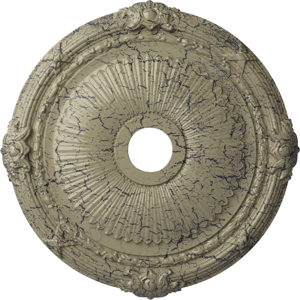 Ekena Millwork Heaton Medallion (Canopies up to 6 1/2"), 27 1/2"OD x 3 7/8"ID x 2 1/4"P, Castle Stone Crackle CM27HECSC - main